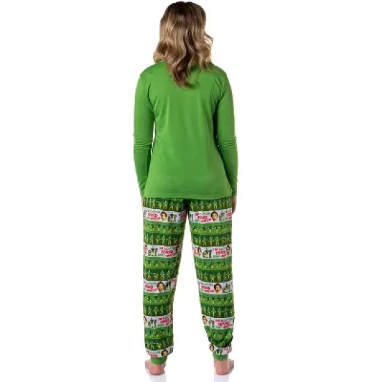 Elf The Movie Womens' and Girl's Film Cotton-Headed Ninny-Muggins Jogger Pajama Set Green image {4}
