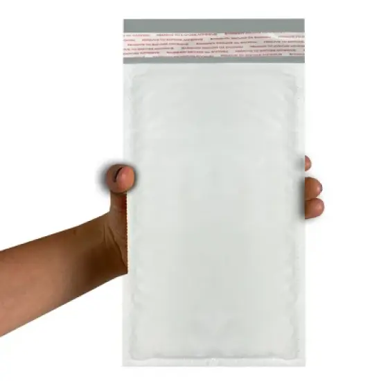 UOFFICE 100 White Poly Bubble Mailer Bags 4 x 8" - #000 Self-Sealing Envelopes image {4}