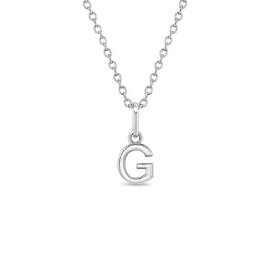 Girls' Tiny Initial Letter Sterling Silver Necklace - In Season Jewelry image {22}