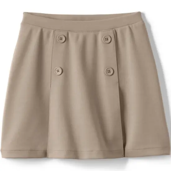 Lands' End Lands' End School Uniform Girls Ponte Button Front Skort image {3}
