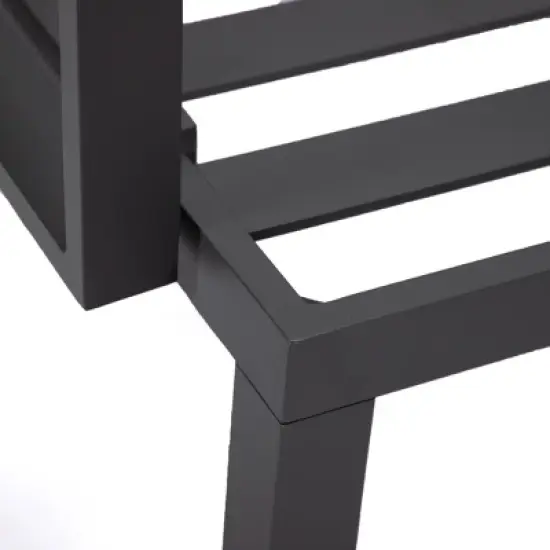 LeisureMod Hamilton Aluminum Patio Armchairs With Cushions Set of 4 image {10}