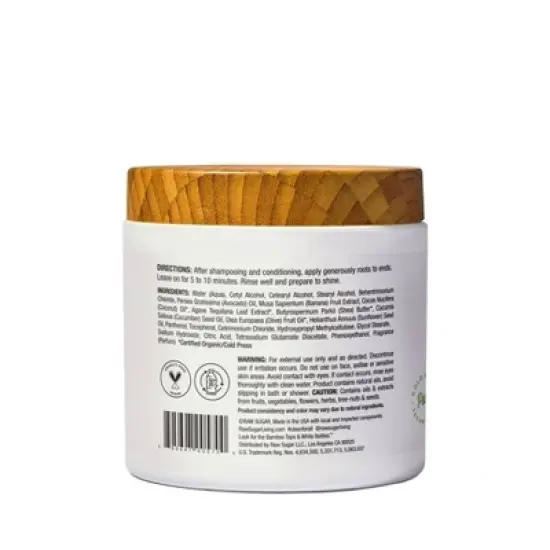 Raw Sugar Healing Power Hair Masque - Avocado Oil + Banana + Coconut Milk + Agave - 12oz image {1}