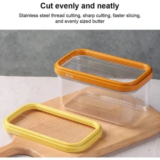 Acekool Rectangular Butter Dish with Slicer, Airtight Butter Cutter Box, Easy Slice Butter Container for Kitchen Baking image {2}