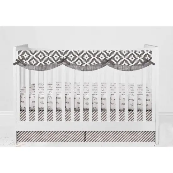 Bacati - Love Design/Print Gray/Silver 10 pc Crib Bedding Set with Long Rail Guard Cover image {8}