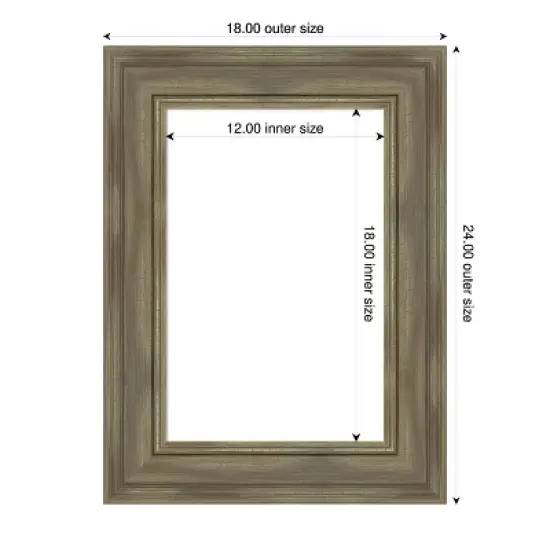 Amanti Art Alexandria Greywash Framed Dry Erase Magnetic Board image {4}