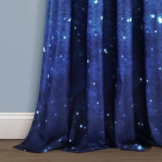 52"x84" Kids' Make A Wish Space Star Ombre Window Curtain Panels Navy/White Set - Lush D&eacute;cor image {3}