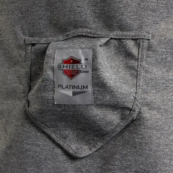 Summerset Shield Platinum 3-Layer Water Resistant Outdoor Dining Set Round Cover, Grey Melange image {2}