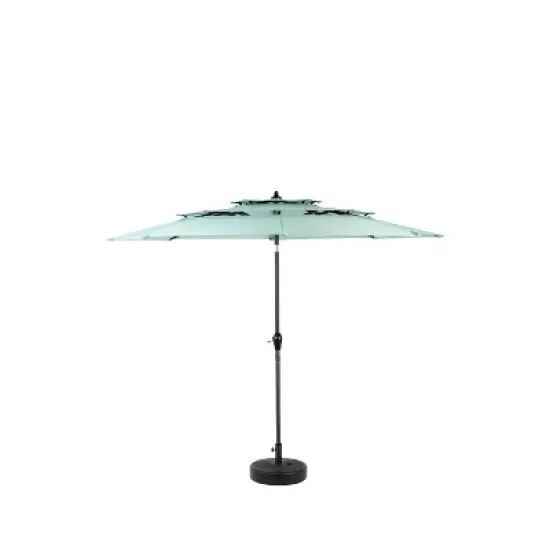 DOMETOUR Aluminium 10ft 3 Tier Auto-Tilt Patio Umbrella, Outdoor Market Table Pool Umbrella, Light Green (Base Not Included) image {5}