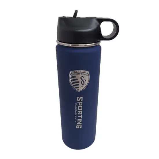 MLS Sporting KC 22oz Rubberized Touch Water Bottle: Stainless Steel Portable Drinkware image {3}