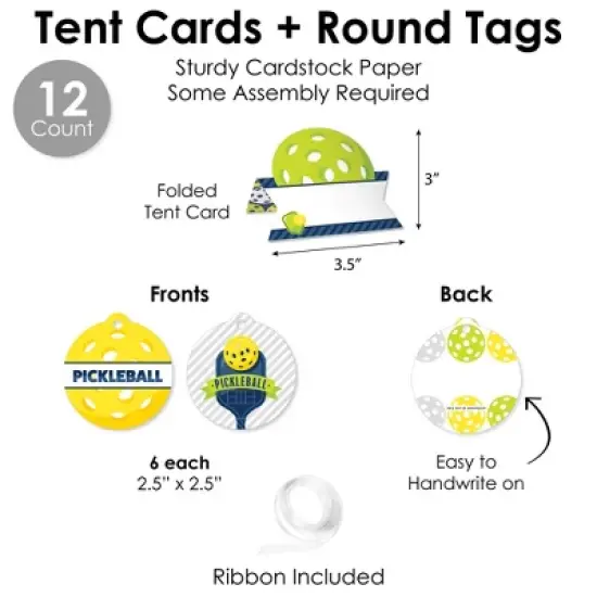 Big Dot of Happiness Let&rsquo;s Rally - Pickleball - DIY Birthday or Retirement Party Concession Signs - Snack Bar Decorations Kit - 50 Pieces image {5}