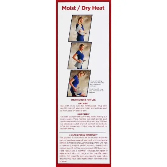 Leader Heating Pad Moist/Dry Heat 12x14, 1 Count image {3}