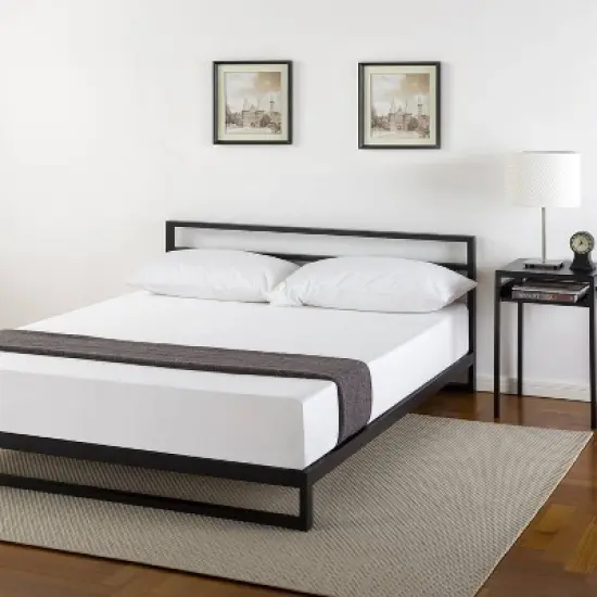 Trisha Platforma Bed Frame with Headboard Black - Zinus image {1}