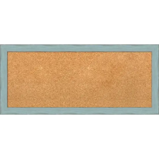 Amanti Art Sky Blue Rustic Wood Framed Corkboard, Natural Cork image {9}