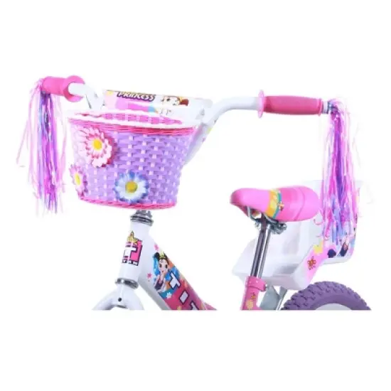 Titan Girl's Flower Princess BMX Bike for 4-9 Years with Training Wheels 16 Inch Kids Bicycle with Protective Elbow Knee Pads and a Helmet, Pink image {1}