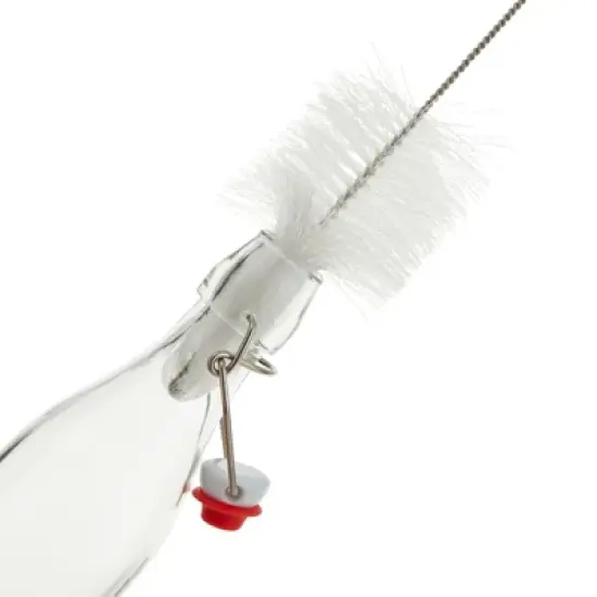 Juvale 4 Pack Square Flip Top Glass Bottle 32 oz with Cleaning Brush and Silicone Funnel for Homemade Brew, Drinks, Crafts image {4}