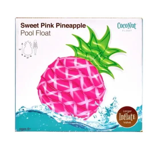 CocoNut Outdoor Inflatable Lounge Pool Float - Sweet Pink Pineapple image {4}