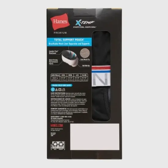 Hanes Premium Men's Xtemp Total Support Pouch Anti Chafing 3pk Boxer Briefs image {2}