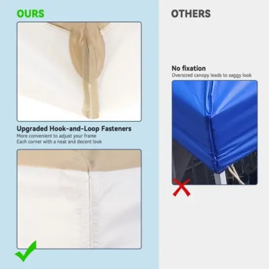 Yescom 10x10Ft UV30+ Gazebo Replacement Top for 2 Tier Outdoor Canopy Cover Patio Backyard Party Deck Ivory+Sand Beige/Khaki image {3}