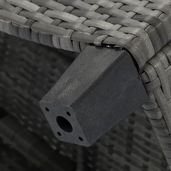 8PCS Patio PE Rattan Conversation Set, Outdoor Half-Moon Sectional Sets With Coffee Table-ModernLuxe image {13}