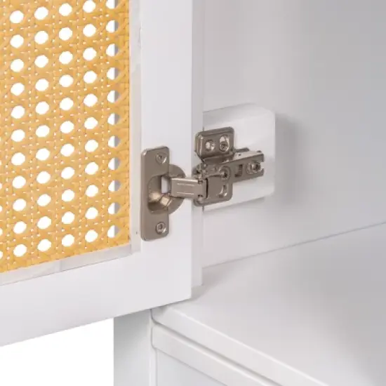 24" Bathroom Vanity with Single Undermount Sink, Combo Storage Cabinet with Pull-out Footrest White-ModernLuxe image {11}