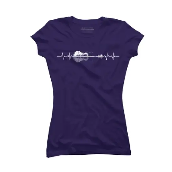 Junior's Design By Humans Nature Guitar Heart Beat By Maryedenoa T-Shirt image {7}