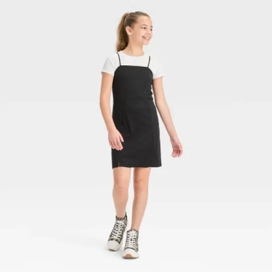 Girls' 2 for 1 Fitted Knit Dress - art class&trade; image {3}