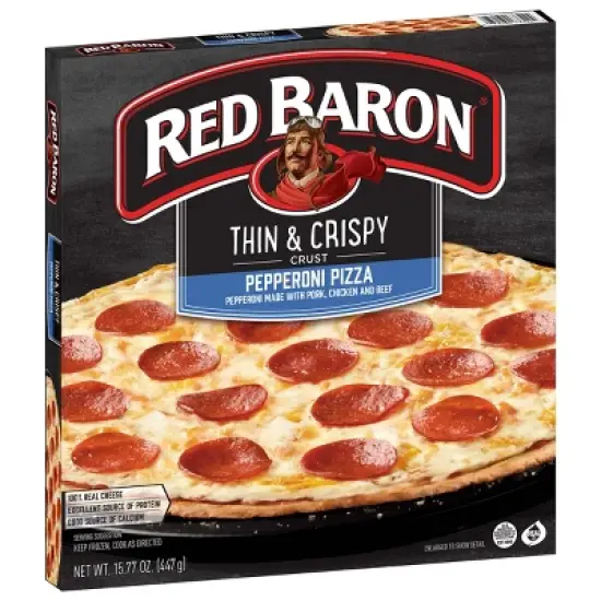 Red Baron Pepperoni Thin Crust Frozen Pizza - 15.77oz image {2}