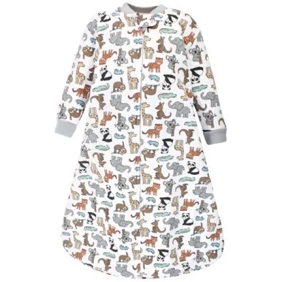 Hudson Baby Infant Boy Premium Quilted Long Sleeve Sleeping Bag and Wearable Blanket, Zoo Animals image {3}