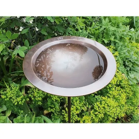 3" Classic II Birdbath with Stake Antique Copper - Achla Designs: Weather-Resistant, No Assembly, Outdoor Garden Decor image {2}