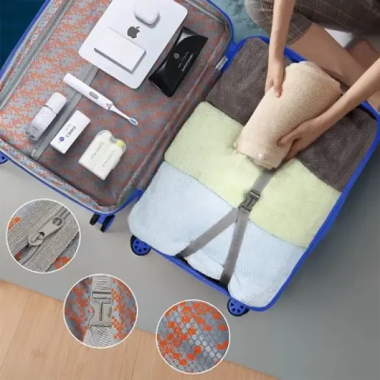 New York Xpress EL-2401 3PC Luggage Hardshell Expandable with 4 Spinner Wheels, Lightweight, 20" 24" 28" image {7}