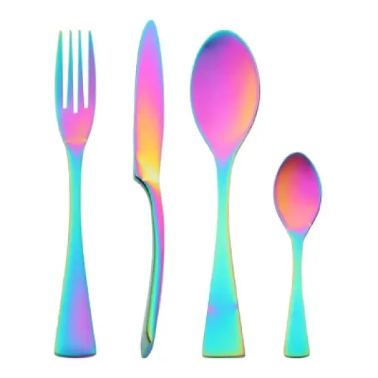 REGALWOVEN Stainless Steel Silverware Set Flatware with Knife 4 Pieces image {7}