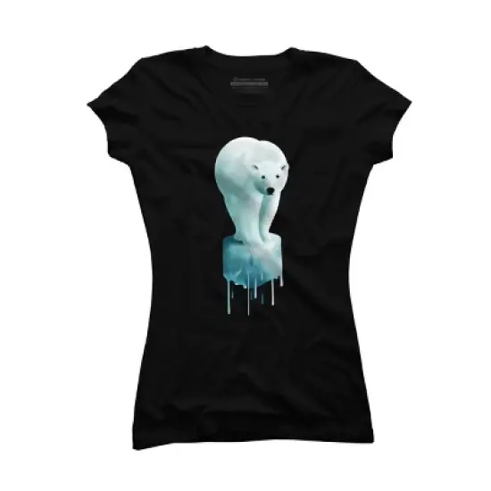 Junior's Design By Humans Polar Bear: Global warming By asitha T-Shirt image {3}