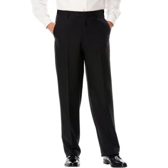 KS Signature by KingSize Men's Big & Tall  Easy Movement Plain Front Expandable Suit Separate Dress Pants image {3}