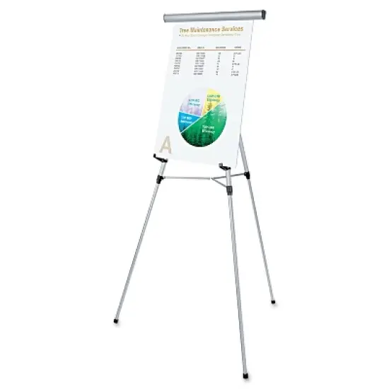 UNIVERSAL 3-Leg Telescoping Easel with Pad Retainer Adjusts 34" to 64" Aluminum Silver 43050 image {1}