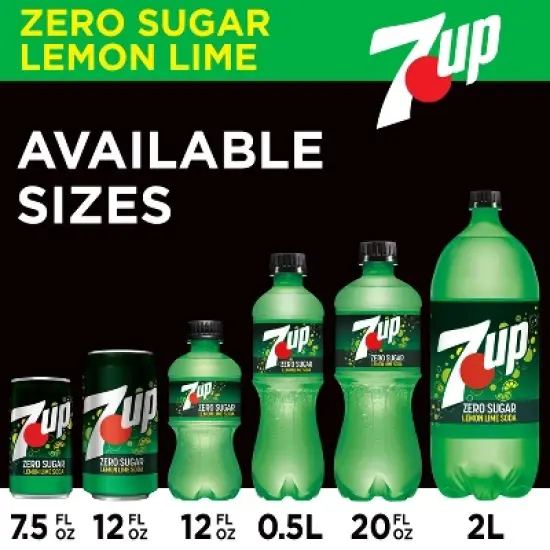 7UP Zero Sugar Lemon Lime Soda - 12pk/12 fl oz Cans image {2}