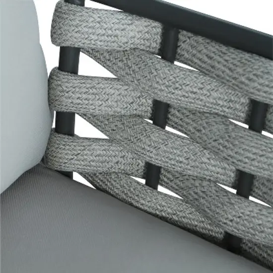 Christopher Knight Home Barbara Modern Outdoor Metal Coffee Table and Upholstered Lovesear Set image {9}