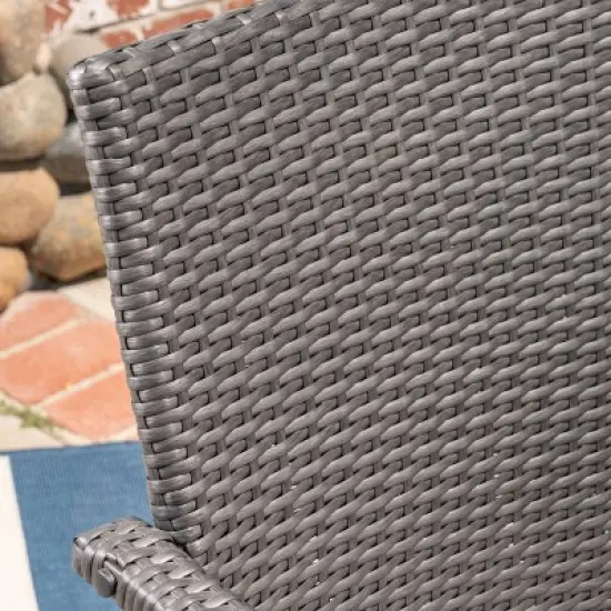 Westley 7pc Wicker Patio Dining Set - Gray - Christopher Knight Home image {2}