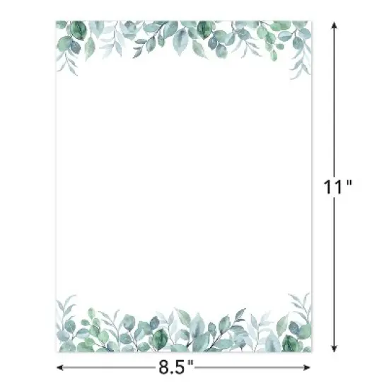Great Papers Elegant Eucalyptus Everyday Letterhead Multicolored 50 Sheets/Pack (2025013) image {4}