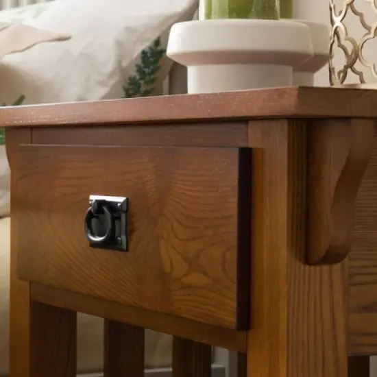 Medium Oak Nightstand - Leick Home image {3}