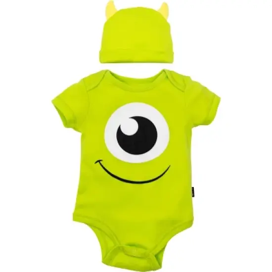 Disney Pixar Monsters Inc. Mike Baby Cuddly Costume Short Sleeve Bodysuit & Hat  image {7}