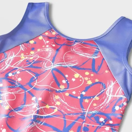 Girls' Gymnastics 'Scribbles' Pull-On Biketard - Cat & Jack&trade; Periwinkle Blue image {2}