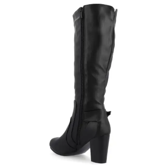 Journee Collection Womens Carver Stacked Heel Knee High Boots image {6}