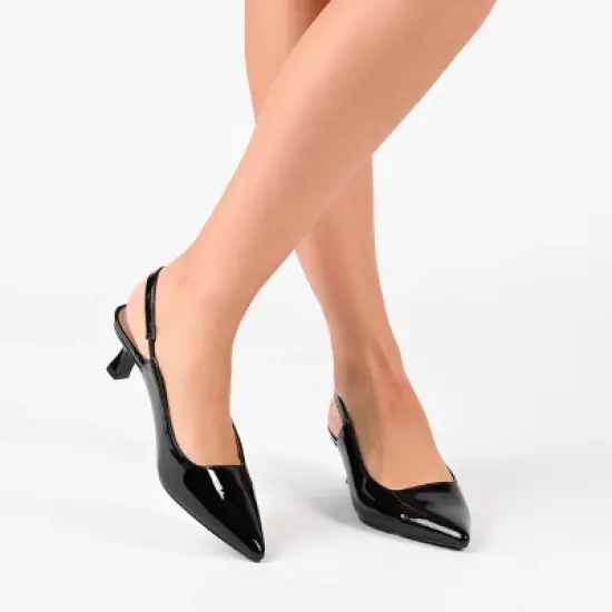 Journee Collection Womens Paulina Kitten Heel Sling Back Pointed Toe Pumps image {8}