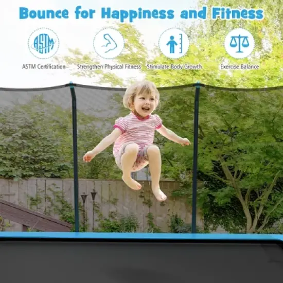 Costway 8 x 14 FT Rectangular Recreational Trampoline W/ Safety Enclosure Net Ladder Outdoor image {6}