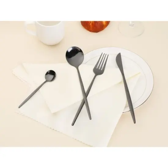 REGALWOVEN 20 Pcs Stainless Steel Mirror Polished Comfortable Handle Serving Sets image {3}