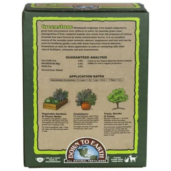 Down to Earth Greenstone Metabasalt All Natural Soil Amendment, 5lbs image {1}