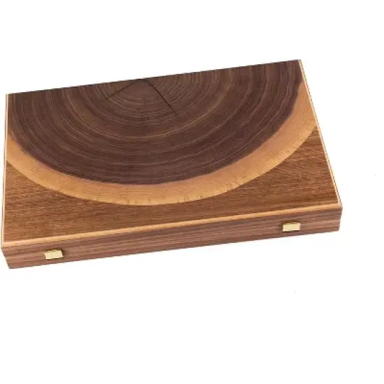 WE Games Luxury Walnut Tree-Trunk Backgammon Set - 19 inches - Handcrafted in Greece image {4}