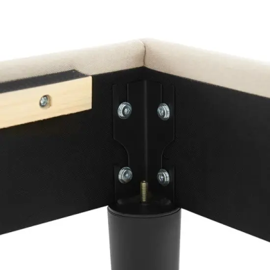 VECELO Modern Upholstered Bed Frame Wooden Platform Bed with Adjustable Headboard and Underbed Storage Space image {14}