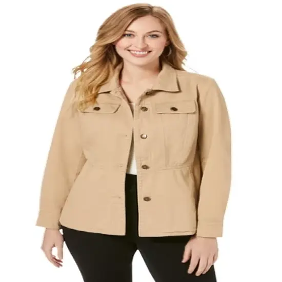 Jessica London Women&rsquo;s Plus Size Peplum Denim Jacket image {5}