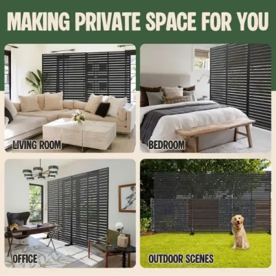 SEVOBAL 8pc Patio Screen Patio Privacy Porch Screen Patio Screens Paged Patio Decorative Screens Patio Screen Decor Outdoor, Black, 363.76"*15.75"*72" image {3}